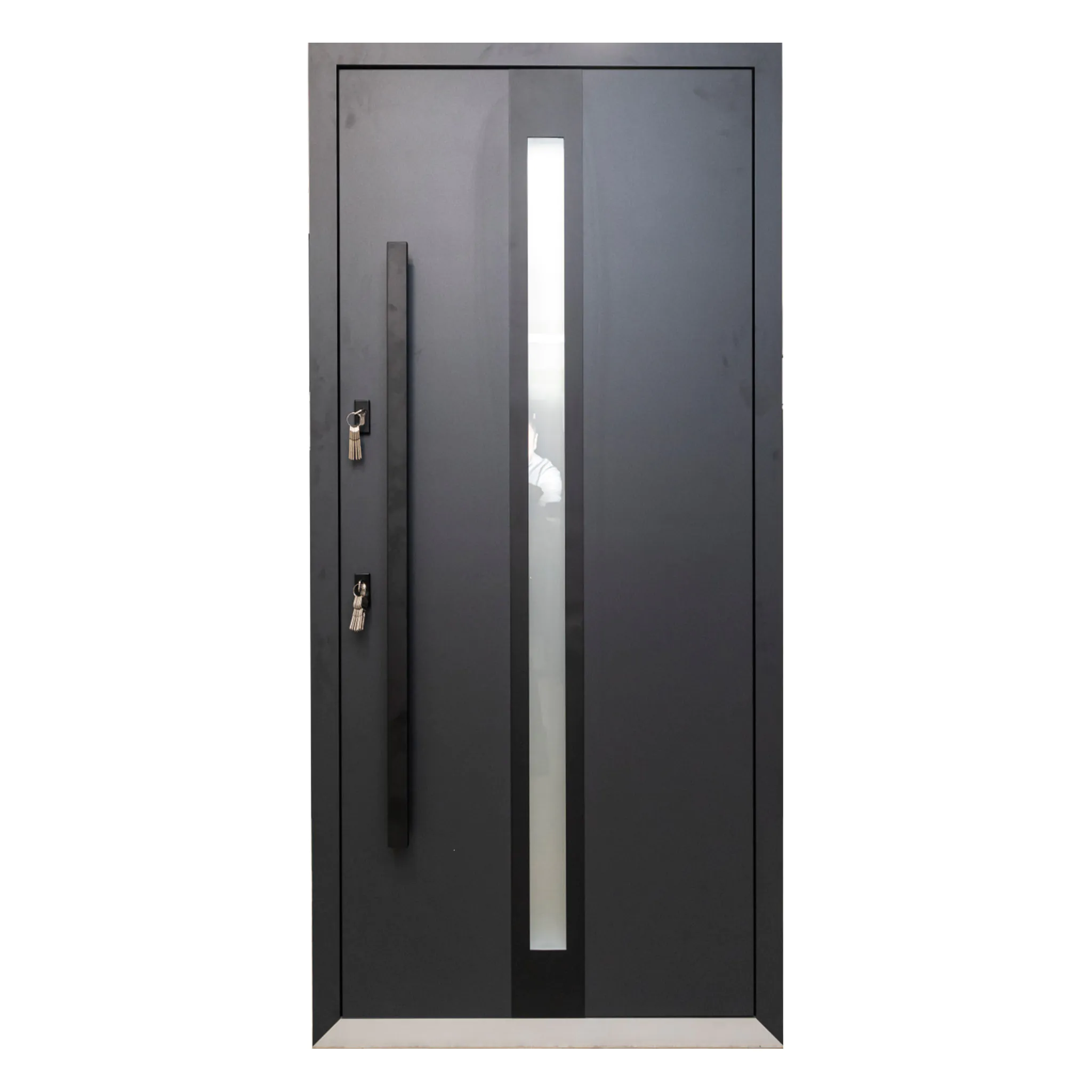 Usa de Casa Exterior din Aluminiu Gri Ext : Alb Int 960x2050mm 0200001 Usa de Casa Exterior din Aluminiu Gri Ext / Alb Int 960x2050mm - imagine 1