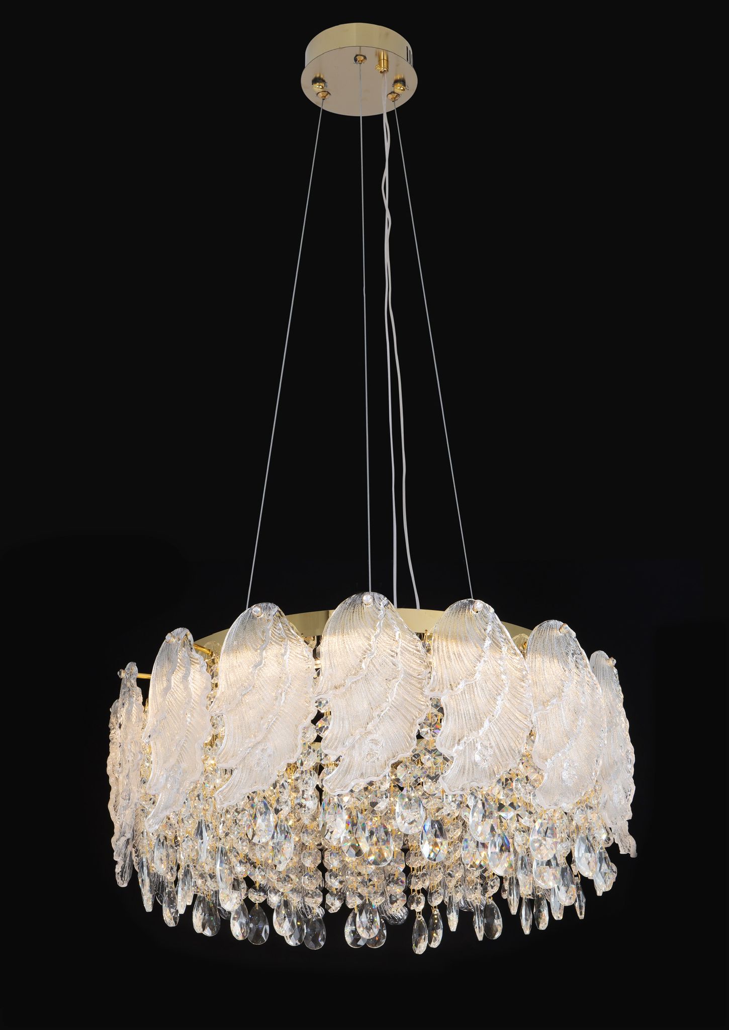 candelabru-auriu-pana.jpg Candelabru Auriu Cristal 7832-400 - imagine 1
