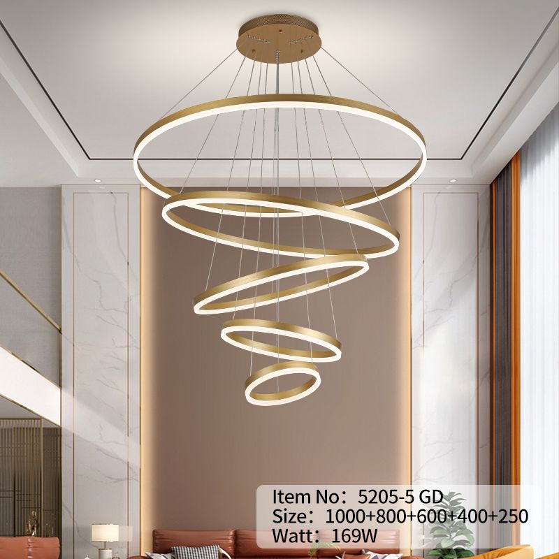 lustra-led-cercuri-auriu-2.jpg Lustra led cu telecomanda 5205 - imagine 1