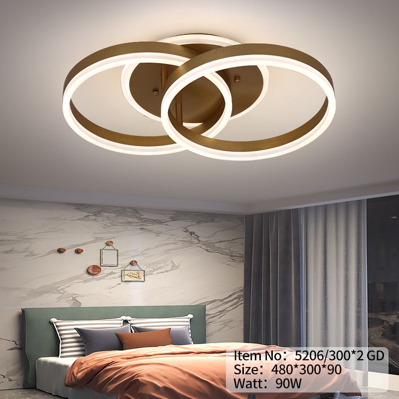 lustra-led-cercuri-auriu.jpg Lustra led cu telecomanda G5206 Gold - imagine 1