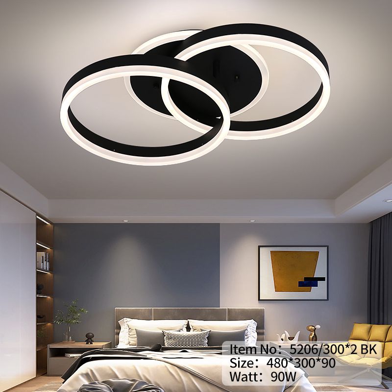 lustra-led-cercuri-negru.jpg Lustra led cu telecomanda G5206 Negru - imagine 1