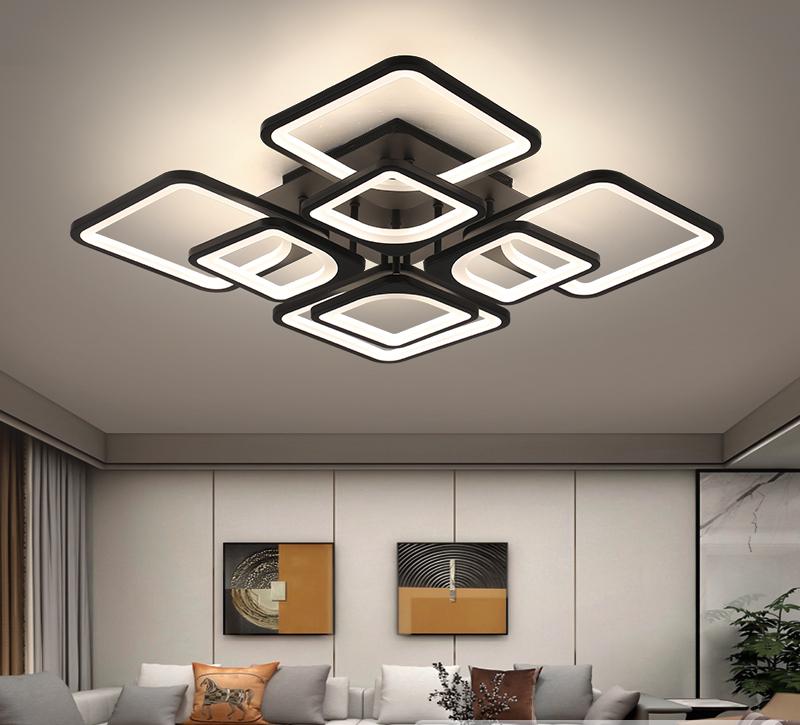 lustra-led-patrat-2.jpg Lustra led cu telecomanda G6604 Negru - imagine 1