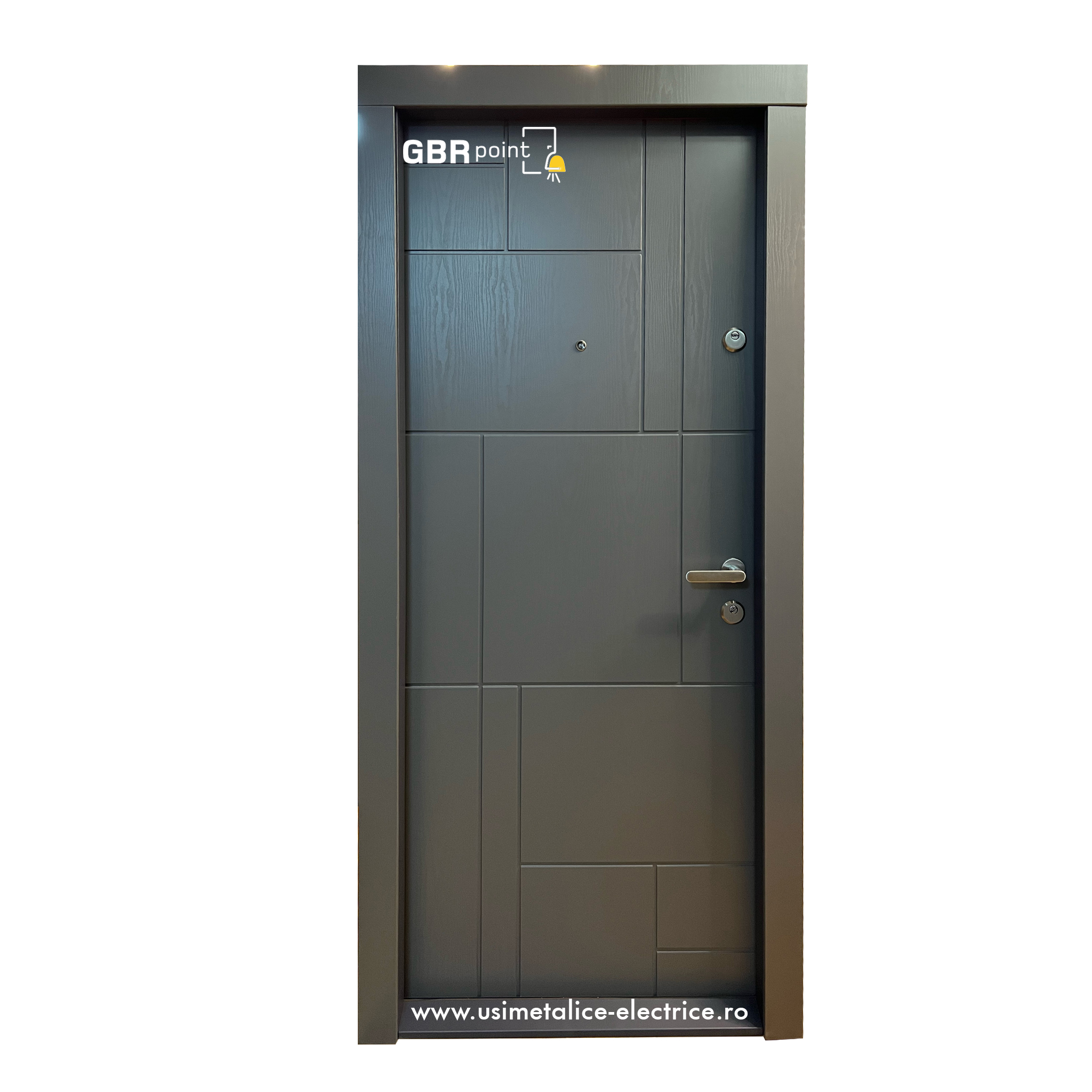 usa-ianuarie-01.jpg Usa metalica de apartament Maco U14 Gri Antracit Lemn Monoblock - imagine 1